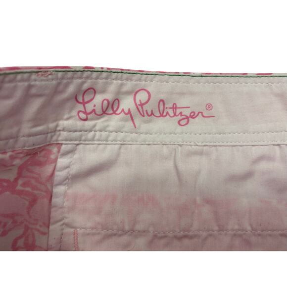 Lilly‎ Pulitzer Buttercup Shorts She's a Fox Pink 12 Scalloped Cottage Chic - Picture 8 of 11